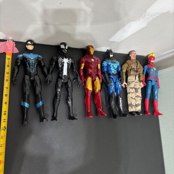 7pc12" Marvel / DC Superhero Lot Iron Man Captain A, Batman, Venom, Batgirl - Picture 6 of 11